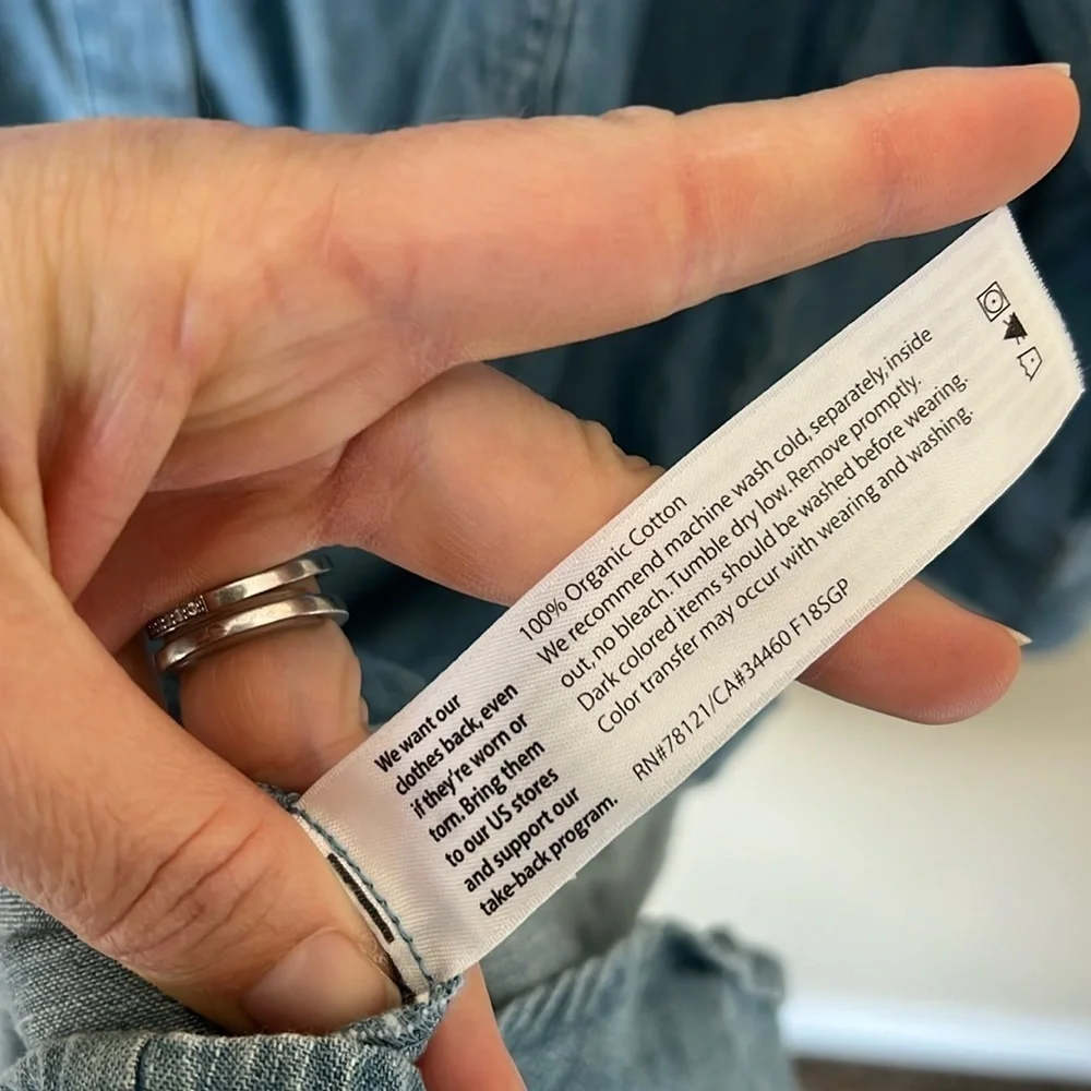 Eileen fisher organic cotton chambray long sleeve dress - Picture 6 of 9